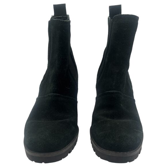 UGG Hazel Waterproof Suede Chelsea Block Heel Ankle Boots Booties Black Size 9 - Picture 2 of 7